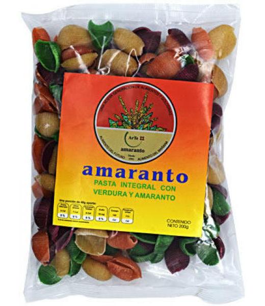 PASTA INTEGRAL CON VERDURA Y AMARANTO CARACOL 200 G ARTE AMARANTO