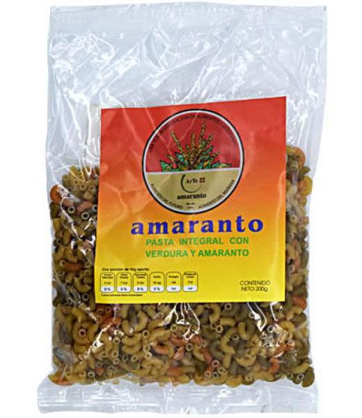 PASTA INTEGRAL CON VERDURA Y AMARANTO CODITO 200 G ARTE AMARANTO