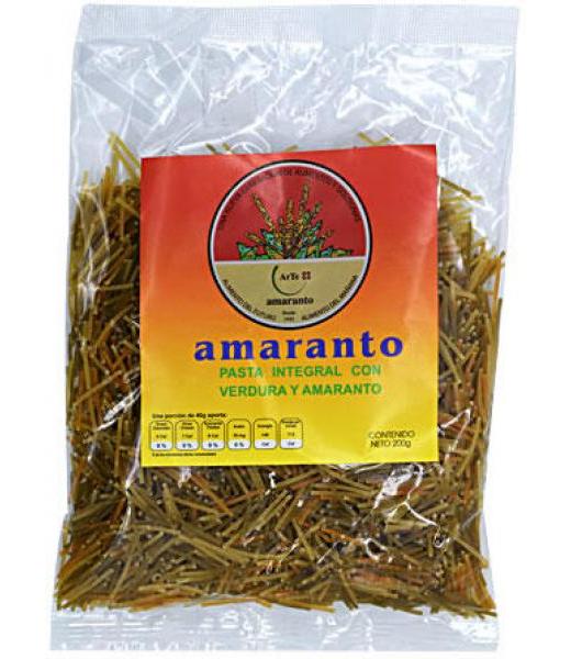 PASTA INTEGRAL CON VERDURA Y AMARANTO FIDEO 200 G ARTE AMARANTO