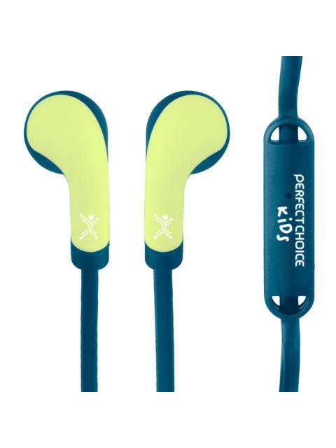 PERFECT CHOICE AUDIFONOS INTRAURICULARES CON MICROFONO BUBBLE GUM ALAMBRICO 1.2 METROS 3.5MM AMARILLO-AZUL