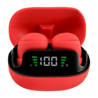 PERFECT CHOICE AUDIFONOS INTRAURICULARES CON MICROFONO TWS MINI TINY BEATS INALAMBRICO BLUETOOTH USB-C ROJO