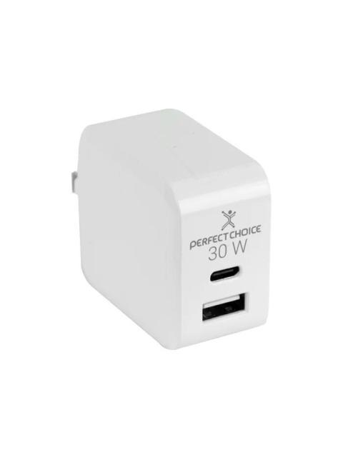 PERFECT CHOICE CARGADOR DE PARED 30W 1X USB-A-USB-C BLANCO