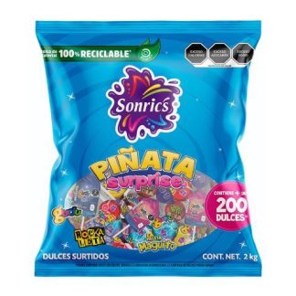 PINATA SURPRICE SONRICS DULCES SURTIDOS BOLSA 2.27 KILO