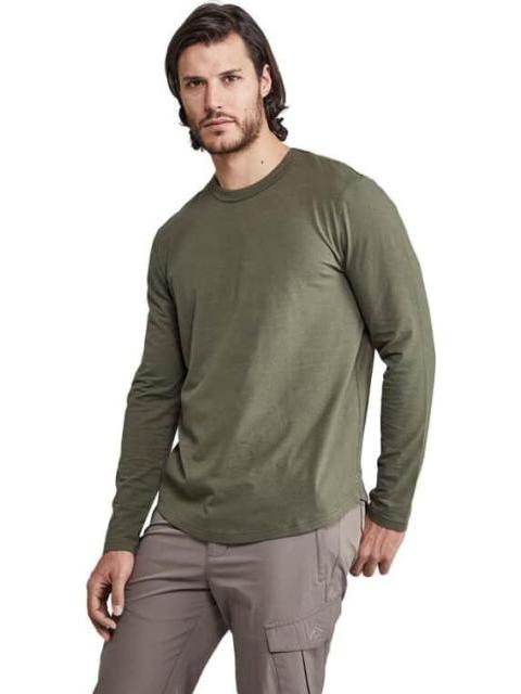 PLAYERA BASICA MANGA LARGA CUELLO REDONDO VERDE OLIVO NEXT CO