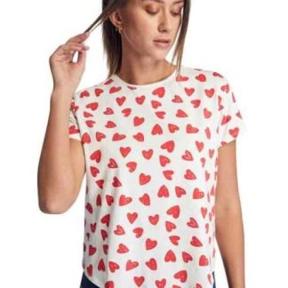 PLAYERA CORAZONES BLANCO HOLLY LAND