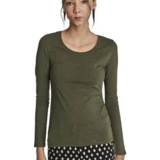PLAYERA MANGA LARGA VERDE OLIVO HOLLY LAND