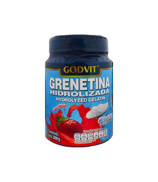 POLVO GRENETINA HIDROLIZADA SABOR FRESA C 300 GR HIDROLIZED GELAT GN+VIDA