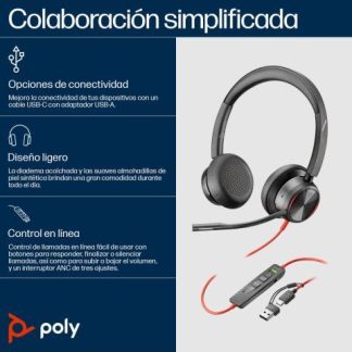 POLY AUDIFONOS BLACKWIRE 8225 ALAMBRICO USB