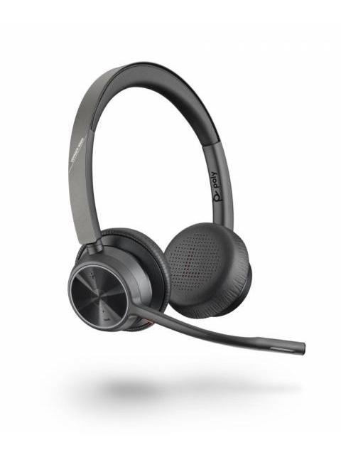 POLY AUDIFONOS CON MICROFONO VOYAGER 4320 UC BLUETOOTH INALAMBRICO USB-A NEGRO