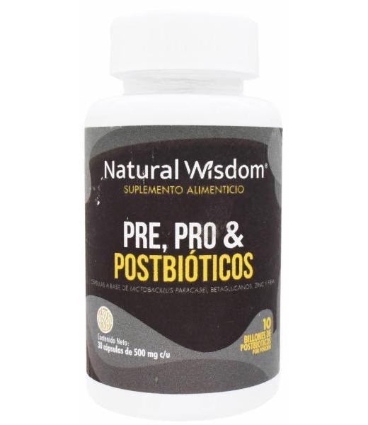 PRE PRO POSTBIOTICOS 30 CAP NATURAL WISDOM