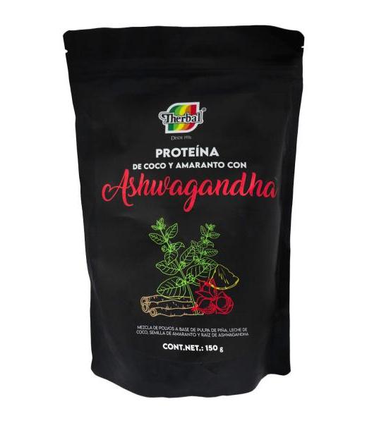 PROTEINA DE COCO Y AMARANTO CON ASHWAGANDHA 150 GR BOLSA THERBAL