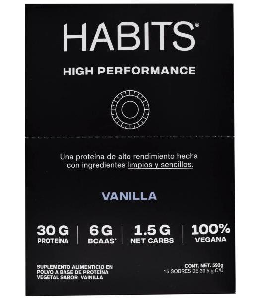 PROTEINA VEGETAL HIGH PERFORMANCE VAINILLA 39.5 G HABITS P 15