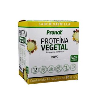 PROTEINA VEGETAL SABOR VAINILLA CAJA C 12 SOBRES 30 GR C U PRONAT