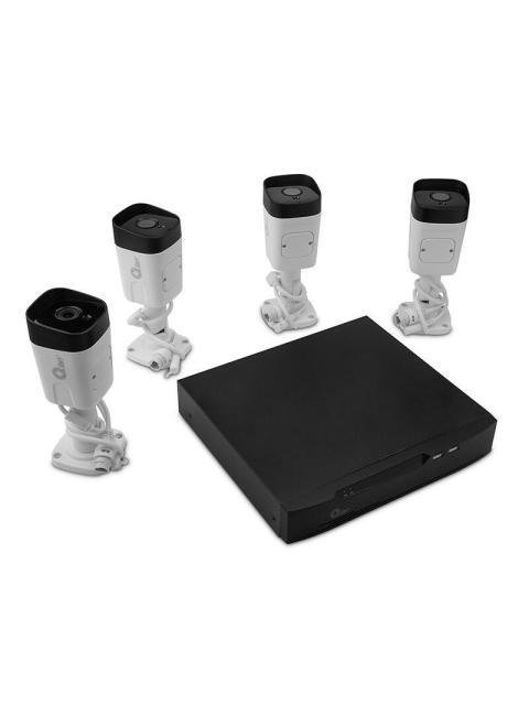 QIAN KIT DE VIGILANCIA QET-N0854 DE 4 CAMARAS BULLET IP Y 8 CANALES CON GRABADORA