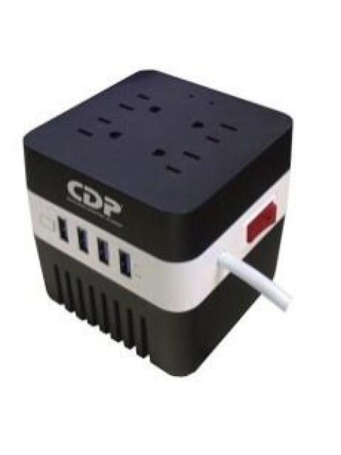 REGULADOR CDP CON SUPRESOR DE PICOS AVR 604 300W 600VA 4 CONTACTOS 4X USB