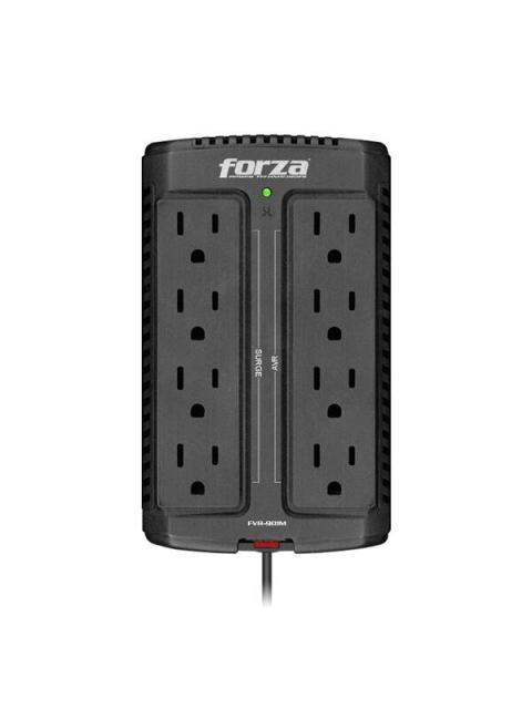 REGULADOR FORZA CAPACIDAD DE VOLTAJE 900VA-450W. 8 TOMAS DE CORRIENTE.