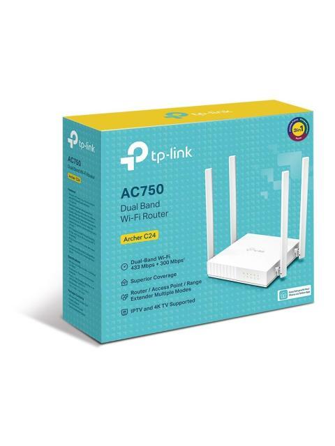 ROUTER TP-LINK FAST ETHERNET DE BANDA DUAL FIREWALL ARCHER C24 INALAMBRICO 433MBIT-S 5X RJ-45 2.4-5GHZ 4 ANTENAS EXTERNAS - Image 5