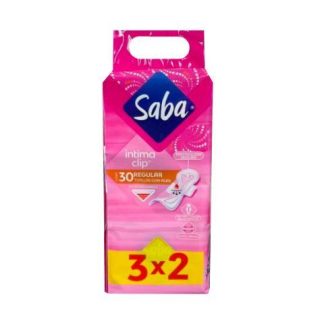 SABA TOALLA FEM INTIMA CLIP REGULAR CON ALAS 30 PZ