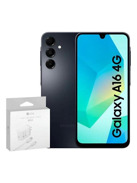 SAMSUNG GALAXY A16 4G 128GB 4GB RAM NEGRO + POWER ADAPTER GENERICO NEGRO