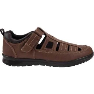SANDALIA CASUAL AJUSTE CON VELCRO CAFE NEBEL WALK