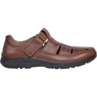 SANDALIA CASUAL DE PIEL CAFE FLEXI