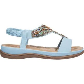 SANDALIA CONFORT CON BRILLOS AZUL VI LINE