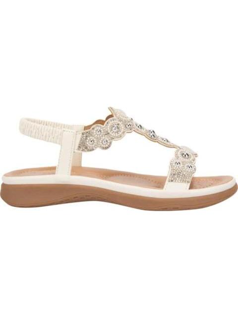 SANDALIA CONFORT CON BRILLOS BLANCO VI LINE