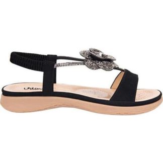 SANDALIA CONFORT CON BRILLOS NEGRO VI LINE