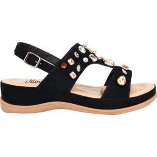 SANDALIA CONFORT CON BRILLOS NEGRO VI LINE