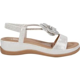 SANDALIA CONFORT CON BRILLOS PLATA VI LINE