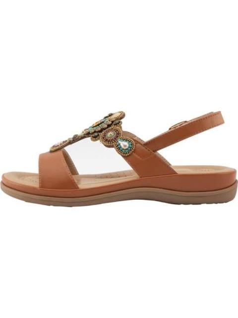 SANDALIA CONFORT CON BRILLOS CAMEL VI LINE - Image 5