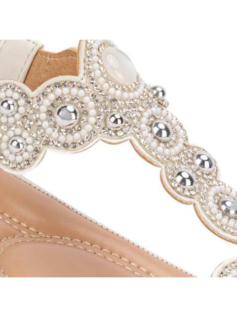 SANDALIA CONFORT CON BRILLOS BLANCO VI LINE - Image 6