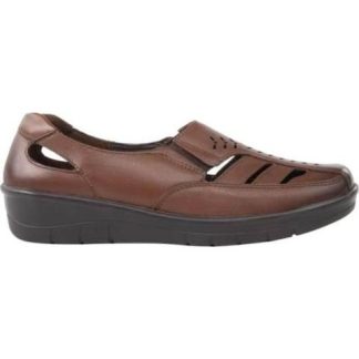 SANDALIA DE PIEL CAFE CALZADO PAZSTOR