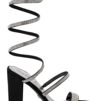 SANDALIA ESPIRAL CON BRILLOS NEGRO THALIA SODI