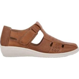 SANDALIA PERFORADA CAMEL SHOSH CONFORT