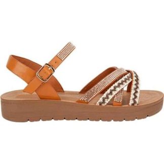 SANDALIA PLANA BRILLOS CAFE VI LINE