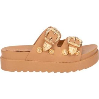 SANDALIA PLANA CAMEL VI LINE FASHION