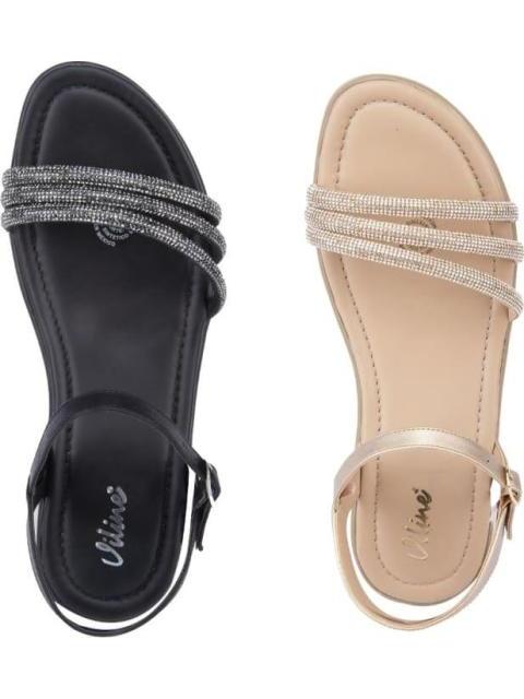 SANDALIA PLANA CON BRILLOS MULTICOLOR VI LINE - Image 3