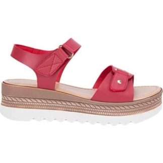 SANDALIA PLATAFORMA PERFORADO ROJO VI LINE