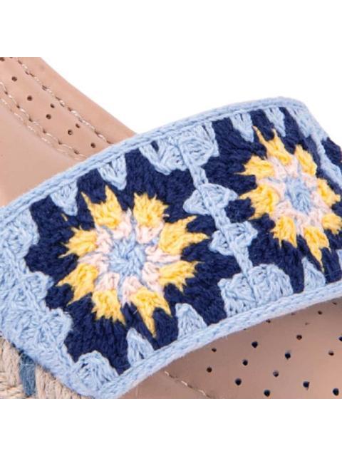 SANDALIA TEJIDA CON PLATAFORMA AZUL VI LINE - Image 6