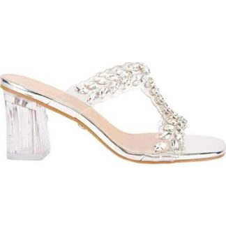 SANDALIA TACON ACRILICO PLATA THALIA SODI