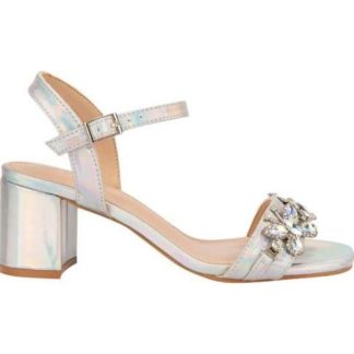 SANDALIA TACON ANCHO BRILLOS PLATA MOLTO BELLO