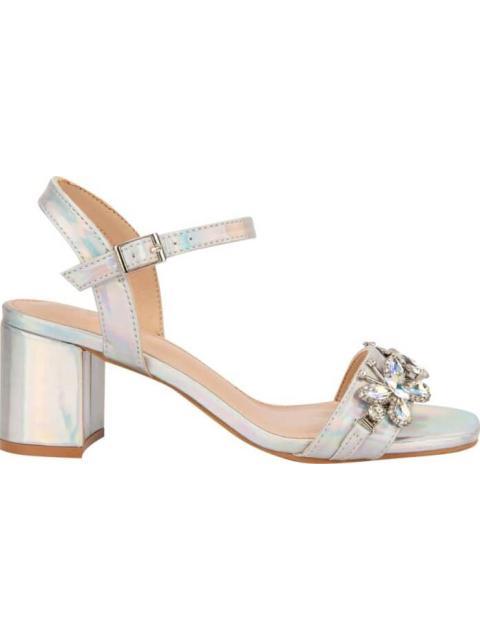 SANDALIA TACON ANCHO BRILLOS PLATA MOLTO BELLO