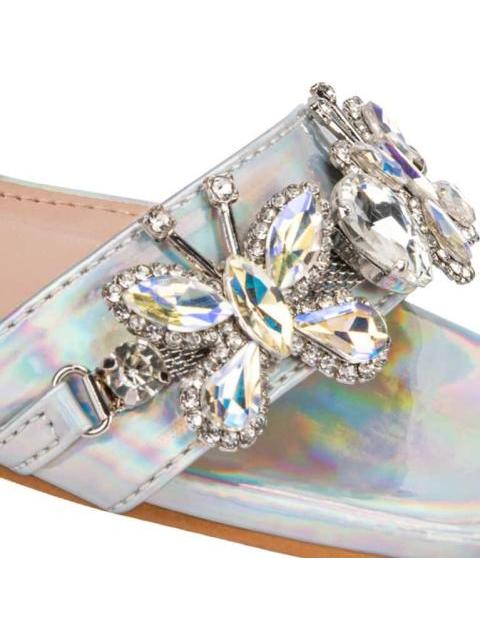 SANDALIA TACON ANCHO BRILLOS PLATA MOLTO BELLO - Image 6