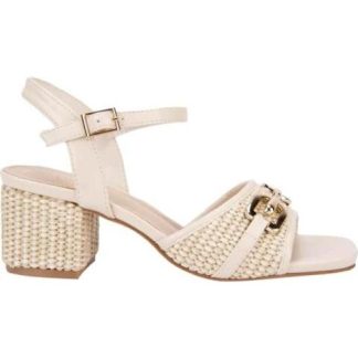 SANDALIA TACON CUADRADO BEIGE/HUESO YAELI FASHION