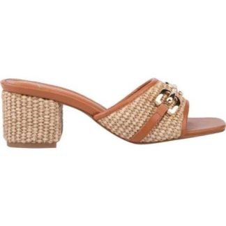 SANDALIA TACON CUADRADO CAMEL YAELI FASHION