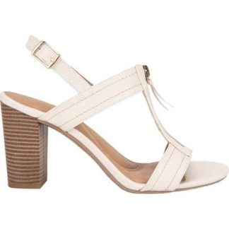 SANDALIA TACON MEDIO BEIGE/HUESO VI LINE
