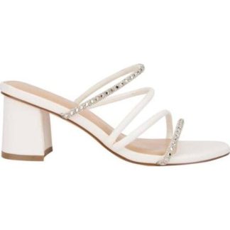 SANDALIA TACON TIRAS BRILLOS BLANCO MOLTO BELLO