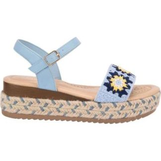SANDALIA TEJIDA CON PLATAFORMA AZUL VI LINE