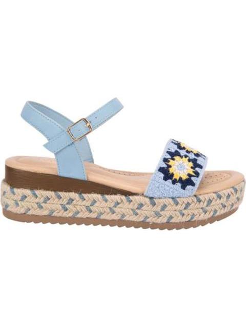 SANDALIA TEJIDA CON PLATAFORMA AZUL VI LINE